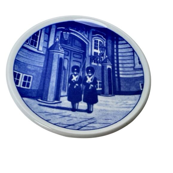 Porcelain Mini Plate Wall Art Royal Copenhagen Kongens Livgarde Blue 3.25 Inch - Picture 13 of 15